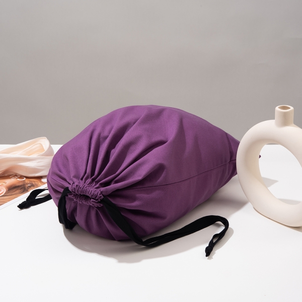 Lionwrapack Eco-friendly Plain Purple Cotton Drawstring Dust Bag Personalized Brand Logo Packaging Pouch for Shoes Clothes