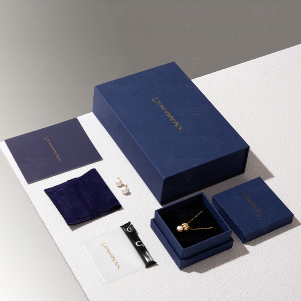 LionwrapacK Magnetic Flip-Top Jewelry Gift Box Set - Eco-Friendly Recyclable Packaging with Pouch & Thank You Card (Wholesale)